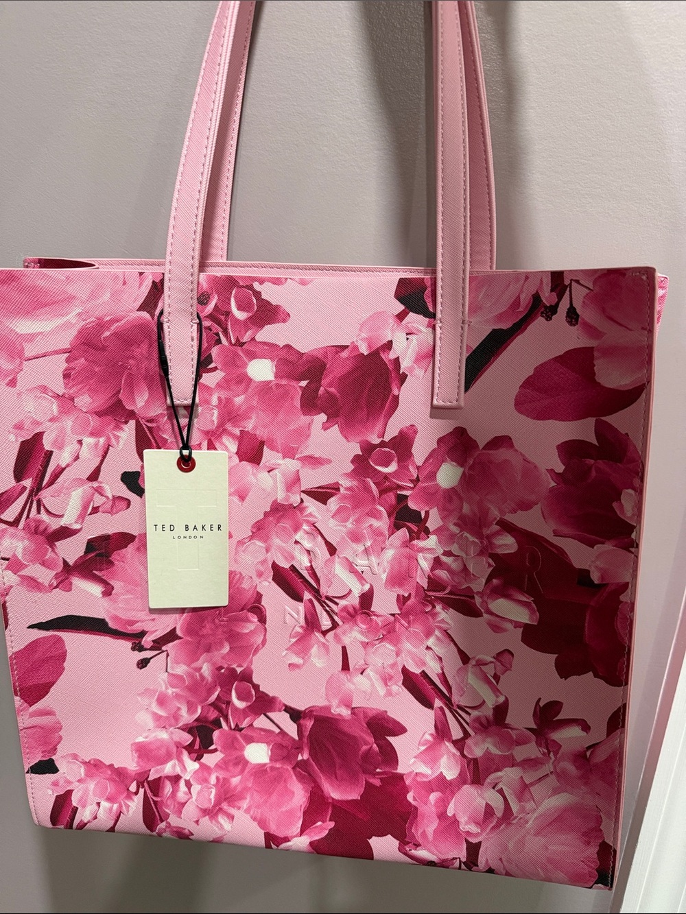 NWT Ted Baker London pink flowered tote - Picture 2 of 7